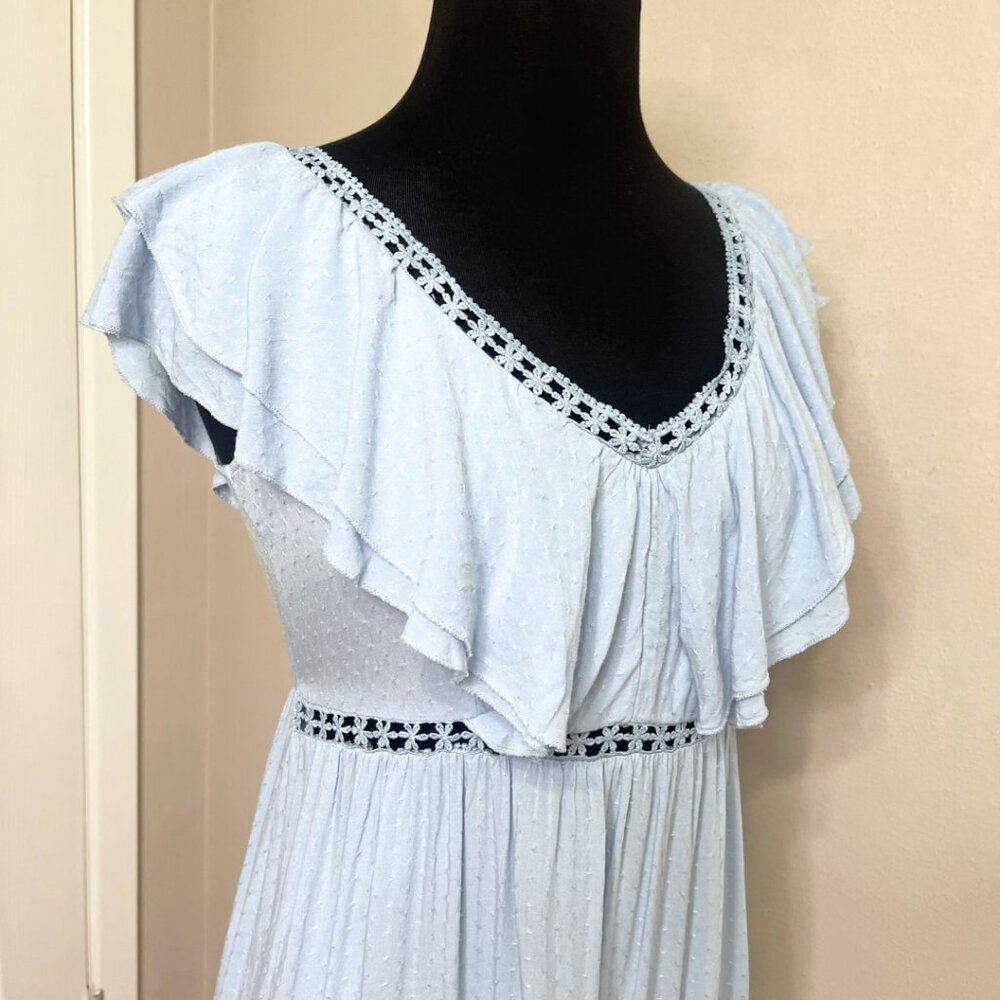 Simplee | Women's Ruffle Lace Maxi Dress Size Medium - Picture 9 of 13